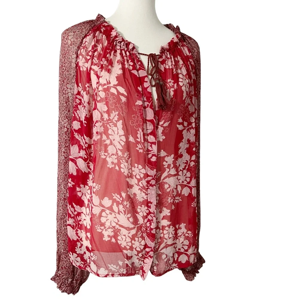 Free People Hendrix‎ Printed Top in Red